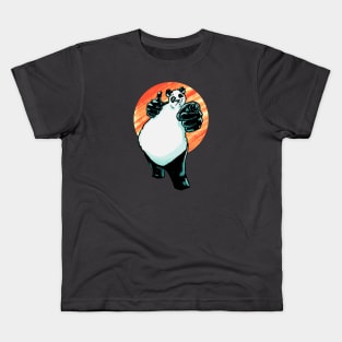 Buddy Panda with Orange Background Kids T-Shirt